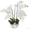 Image de Orchidée artificielle pot marbréH65cm - Atmosphera Créateur dintérieur