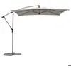 Image de Parasol déporté carré Manoa taupe D25x25m en acier - Hespéride