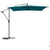Image de Parasol déporté carré Manoa bleu canard D25x25m en acier - Hespéride