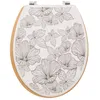 Image de Abattant WC - Assise Bois et Couvercle à Motifs - Tendance - BlackFlora