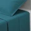 Image de Drap plat Carina en coton bleu canard 240x290cm - Atmosphera Créateur dintérieur
