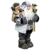 Image de Père Noël Déco - PARIS PRIX - Ski - 29cm - Gris - Polyéthylène & Polyester