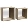 Image de 2 étagères murales Fixy effet chêne cube miroir - 5 five simply smart