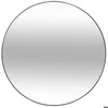 Image de Miroir mural rond ALICE - Diamètre 76cm - Structure en métal noir - Atmosphera Décorateur dintérieur