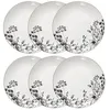 Image de Lot de 6 Assiettes Plates White Floral 27cm Blanc