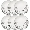 Image de Lot de 6 Assiettes à Dessert White Floral 20cm Blanc