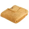 Image de Plaid Otto flanelle jaune moutarde 125x150cm - Atmosphera createur dinterieur - Ocre