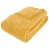 Image de Plaid microfibre jaune moutarde 180x230cm - Atmosphera createur dinterieur