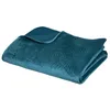 Image de Dessus de lit Delia feuille en velours bleu canard 240x260cm - Atmosphera Créateur dintérieur