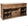 Image de Buffet 2 portes Danik bois naturel 160x85cm - Atmosphera Créateur dintérieur