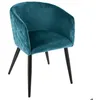 Image de Fauteuil Marlo velours bleu canard - Atmosphera createur dinterieur