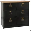 Image de Commode Ivan métal noir 6 tiroirs - Atmosphera createur dinterieur