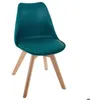 Image de Chaise Baya pieds hêtre bleu canard - Atmosphera Créateur dintérieur