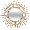 Image de Miroir rond « Soleil » en rotin 50 51 cm - Atmosphera déco murale bohème