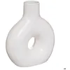 Image de Vase Circle céramique 17x21cm - Atmosphera createur dinterieur - Blanc