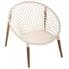 Image de Fauteuil Raina teck tressé coton blanc - Atmosphera createur dinterieur