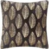 Image de Coussin décoratif - ATMOSPHERA - Tropic - 40 x 40 cm - Velours gris foncé et or - Déhoussable