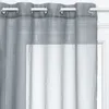 Image de Voilage Gris motif Pois Argent en relief - ATMOSPHERA - 140x240 -  illets - Fil lurex Argent