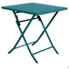 Image de Table de jardin pliante carrée Greensboro bleu canard 2 places en acier traité époxy - Hespéride