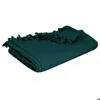 Image de Jeté de lit Anjali en coton bleu canard 160x220cm - Atmosphera Créateur dintérieur