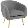 Image de Fauteuil Gris Solaro velours plissé gris - Atmosphera Créateur dintérieur