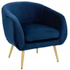 Image de Fauteuil Solaro velours plissé bleu - Atmosphera Créateur dintérieur