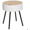 Image de Table dappoint coffre Shiro blanc D39cm - Atmosphera Créateur dintérieur