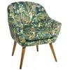 Image de Fauteuil Sango velours vert motifs jungle - Atmosphera createur dinterieur