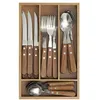 Image de Ménagère en Inox - SECRET DE GOURMET - 24 Pièces - Range-couverts en Bois - Compatible Lave-vaisselle