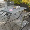 Image de Table de jardin pliante rectangulaire Azua graphite 4 places en aluminium traité époxy - Hespéride