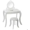 Image de Coiffeuse et tabouret Demoiselle enfant blanc L715cm - Atmosphera Créateur dintérieur
