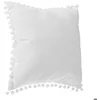 Image de Coussin Memories pompons blanc ivoire 40x40cm - Atmosphera createur dinterieur
