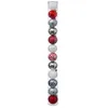 Image de Lot de 12 Boules de Noël Étoile 6cm Blanc & Rouge