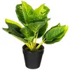 Image de Plante artificielle pot ciment H30cm - Atmosphera createur dinterieur - Blanc