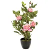Image de Rosier artificiel pot ciment H50cm - Atmosphera createur dinterieur - Rose