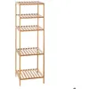 Image de 5five - étagère colonne 4 niveaux mix n modul bambou