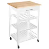 Image de Desserte de cuisine - Claude - L 58 x l 48 x H 87 5 cm - PVC - Blanc