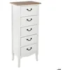 Image de Chiffonnier Chrysa blanc 5 tiroirs - Atmosphera createur dinterieur