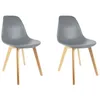Image de Lot de 2 Chaises - HOME DECO FACTORY - Scandinaves - Grises