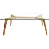 Image de Table Basse - Home Deco Factory - Rectangulaire - En Verre Et Bois - Marron Et Transparent