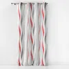 Image de Rideau tamisant à rayures ondulées Rouge 140x260 cm