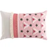 Image de Coussin - DOUCEUR DINTERIEUR - Esmeralda - 30x50 cm - Déhoussable - Franges - Rose et écru