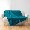 Image de Plaid - DOUCEUR DINTÉRIEUR - Lucile Bleu - 180 x 220 cm - Polycoton 62% coton - Enroulable
