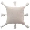 Image de Housse de Coussin à Pompons Ines 40x40cm Beige