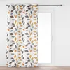 Image de Rideau oeillets Vahiné 140 x 280 cm polyester tamisant prêt à poser - Jaune/Blanc