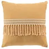 Image de Coussin dehoussable franges 45 x 45 cm polycoton + jute Janara Ocre