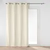 Image de Rideau velours tamisant Novana Beige 135 x 260 cm   oeillets métal argent   100% polyester
