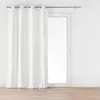 Image de Rideau velours jacquard MIKA 140 x 260 cm blanc oeillets   tamisant polyester