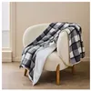 Image de Plaid 125x150 cm Tartan & Sherpa - Gris anthracite - Douceur dIntérieur