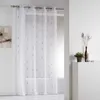 Image de Voilage à oeillets 140 x 260 cm voile sablé fils chenille Chenilla   Naturel